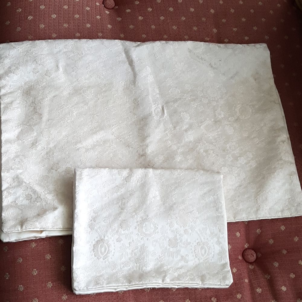 Vintage 2 piece brocade satin lingerie holder